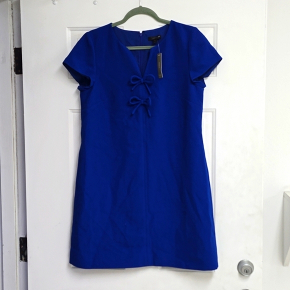 J.Crew Cobalt Blue Presentation Shift Dress Short Sleeve - Picture 2 of 11